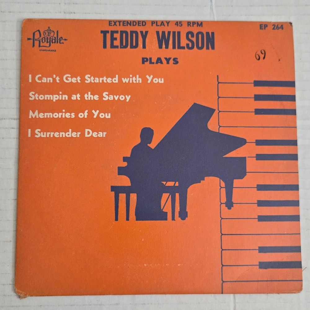 Vintage‎ Teddy Wilson Plays 45 RPM EP Record Royale EP 264 Jazz Swing Piano USA